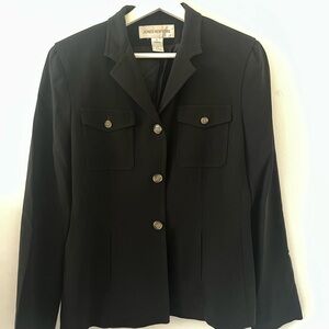 Jones New York Black Blazer Structured Timeless Design